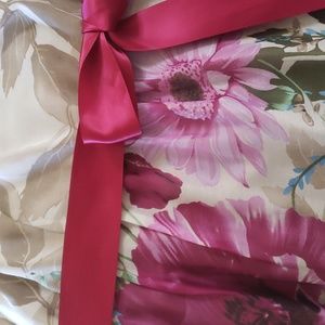 Sleeveless Floral Dress with Ribbon 16P